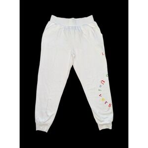 True Religion NWT "Love Is Universal" White High Rise Jogger Sweat Pants Size L